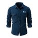 2025 Men's Spring And Autumn New European Size Washed Stretch Cotton Casual Fashion Long Sleeve Shirt_desvips.com