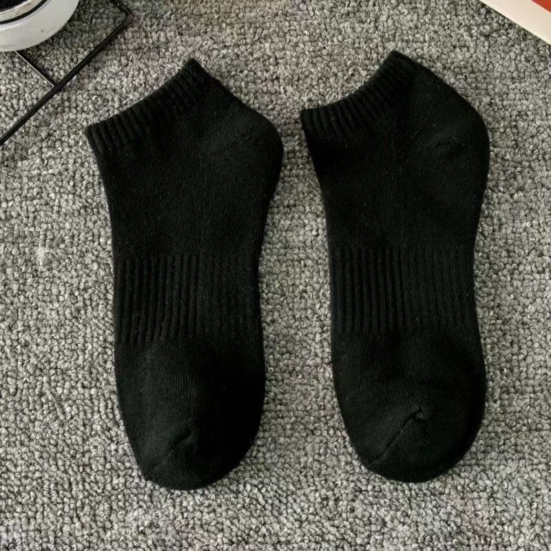2025e Zhuji Men's Summer Mid-Calf Cotton Towel Bottom Thin Sports White Long Short Socks_desvips.com