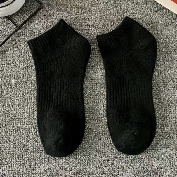 2025e Zhuji Men's Summer Mid-Calf Cotton Towel Bottom Thin Sports White Long Short Socks_desvips.com