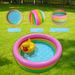 60cm Inflatable Kids Pool With Rainbow Glow In The Dark Rings 3 Tier PVC Baby Bath Tub For Outdoor Water Play_desvips.com