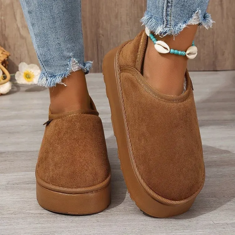 Women's Snow 2024 New Winter Plus Fleece Short Elastic Boots For Cold Warm And Thick Soft Sole Increase Cotton Shoes_desvips.com