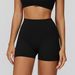 Zechuang Brushed Yoga High Waist Gathered Slimming Tight Shorts For Women Outdoor Running Sports Fitness Wear 9308_desvips.com
