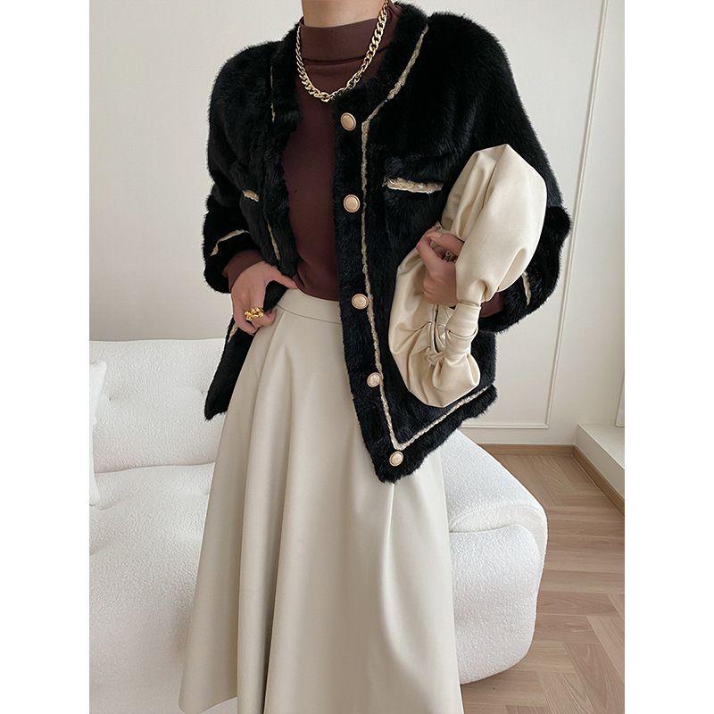 Women's Clothing Champagne Gold Fashionable Mink Velvet Eco-friendly Fur Fur Coat _desvips.com