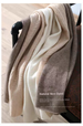 100% Wool ~ Very Delicate Feel Is Not Inferior To Cashmere: Scarf Large Shawl Color-blocked Scarf 240 Grams Weight_desvips.com