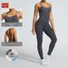 Seamless Cross Back High Elasticity Jumpsuit European American Style Tight Fit Waist Shaping Beautiful Back Running Tights_desvips.com