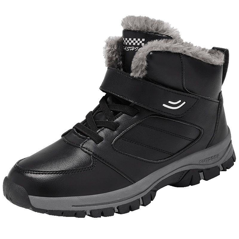 Witer Wome's High-top Warm Cotto With Fleece Waterproof Middle-aged Elderly Walkig Shoes Dad's Outdoor Sow Boots_desvips.com