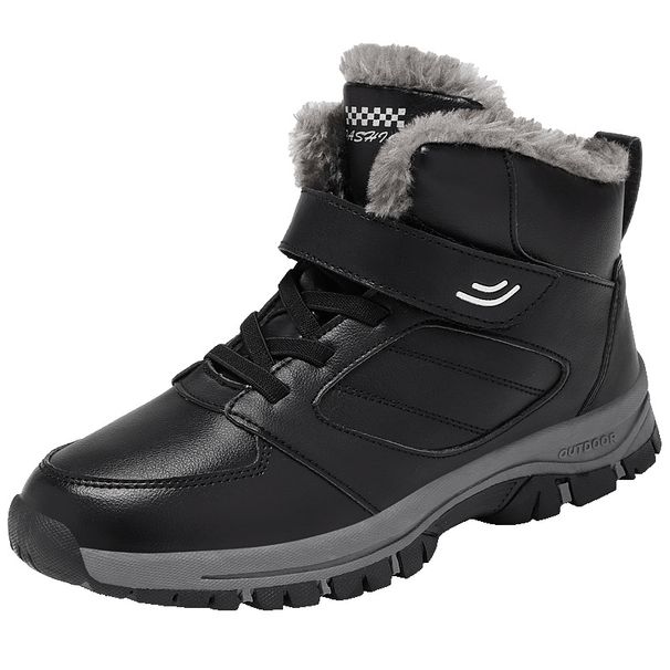 Witer Wome's High-top Warm Cotto With Fleece Waterproof Middle-aged Elderly Walkig Shoes Dad's Outdoor Sow Boots_desvips.com