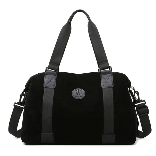Suede Handbag Women, Portable Sports Fitness For Men, Large Capacity Fashionable Short Trip Travel Bag_desvips.com