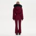 Women's Winter Ski Jumpsuit - Fleece-Lined Thermal Snowsuit With Hood & Belt, Korean Style Casual Warm Outfit For Skiing & Snowboarding_desvips.com
