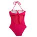 One-Piece Swimsuit For Women, Backless, Sexy, Underwire, Ruffled, Tummy-Covering, Small Chest, Push-Up, Pink, Casual,_desvips.com