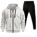 Same Day Shipping Factory Direct And Sweatpants Two-Piece Set Arm Zipper Pullover Loose Sweatshirt Hoodie Men's Clothing_desvips.com