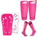 Youth Football Shin Guard Socks Set - Knee-High Compression Sleeves For Soccer, Basketball & Sports (3-Pack) - Breathable PU Material, Unisex S/M/L_desvips.com