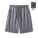 Summer Thin Men's Sporty Loose Fat Black Ice Silk Cropped Shorts_desvips.com