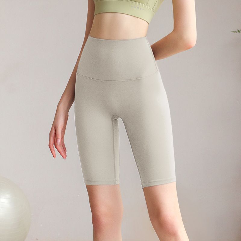 Women's Yoga High Waist Hip Lift Tight-Fitting Outdoor Fitness Mid-Length Running Cycling Nylon Sports Shorts_desvips.com