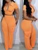 Women's new spring and summer new fashion zipper tops multi-pocket trousers casual solid color suits_desvips.com