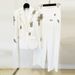 Women's clothing fashion new heavy beaded diamond one-button suit jacket wide-leg pants suit two pieces_desvips.com