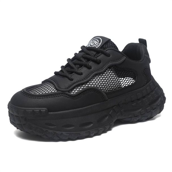 Summer Fashion Sneakers Men's Artificial Leather + Mesh Splicing Breathable Thick Sole Non-Slip Wear-Resistant Running Shoes 39-44_desvips.com