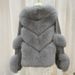 Women's Clothing fox fur quilted casual style fur coat loose high quality_desvips.com