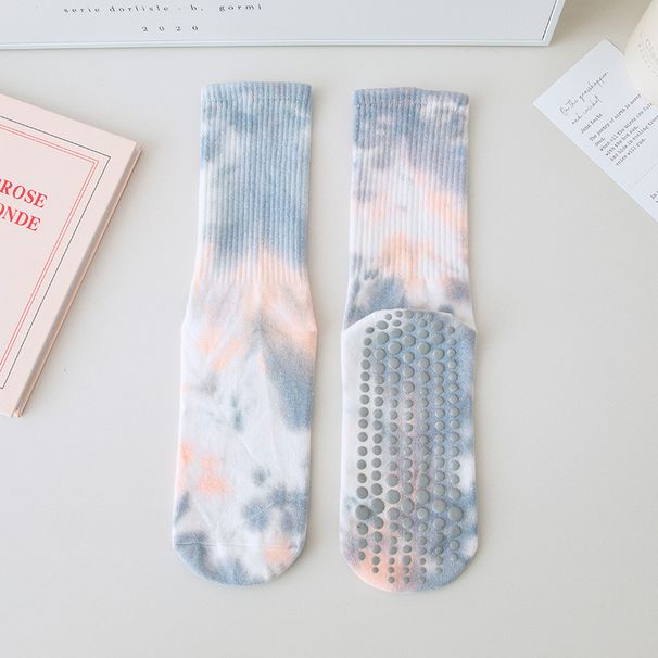 Tie-Dye For Women Spring Summer Pure Cotton Mid-Calf Ins Trend Professional Fitness Sports Pilates Non-Slip Yoga Socks_desvips.com
