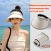 Sun Hat Hollow Top Female Summer Cycling Anti-ultraviolet Uv Sun Hat Versatile Large Brim Folding Sun Hat_desvips.com