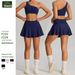 Cross-Border New Pleated Tennis Women Pocket Anti-Exposure Sportswear Set Quick-Drying Breathable Running Fitness Wear_desvips.com