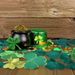 St. Patrick's Day Clover Color-blocked Hollow Embroidered Round Placemat, Coaster, Heat Insulation Pad, Dust Cover_desvips.com