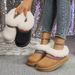 2025 Large Size Winter New Comfortable Thick-soled Bag Head Ethnic Style One-pedal Snow Boots Cotton Shoes Women_desvips.com