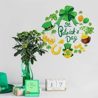 New St. Patrick's Day Background Stickers For Living And Room Decoration, Self-adhesive Stickers, Wall Art_desvips.com