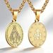 New Summer Style Niche Pendant Necklace With Double-sided Portrait Medal And Cross Pendant, Made Of Titanium Steel_desvips.com