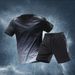Sports Suits Men's Fitness Clothes Running Equipment Morning Jogging Suits Cycling Training Room Summer Tight Ice Silk Quick Drying Clothes_desvips.com