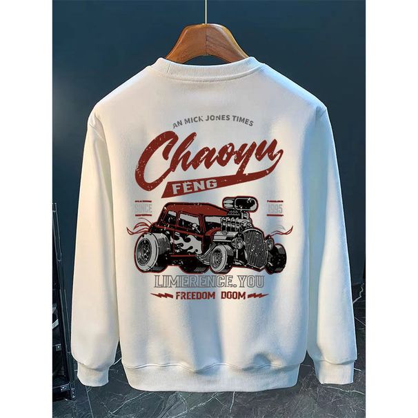 Trendy Brand New American Style Men's Printed Casual Long Sleeve Loose Sweatshirt Round Neck Versatile Jacket_desvips.com