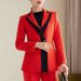 Women's Clothing New Feeling Temperament Goddess Fan Professional Suit Work Clothes Suit Contrast Color_desvips.com
