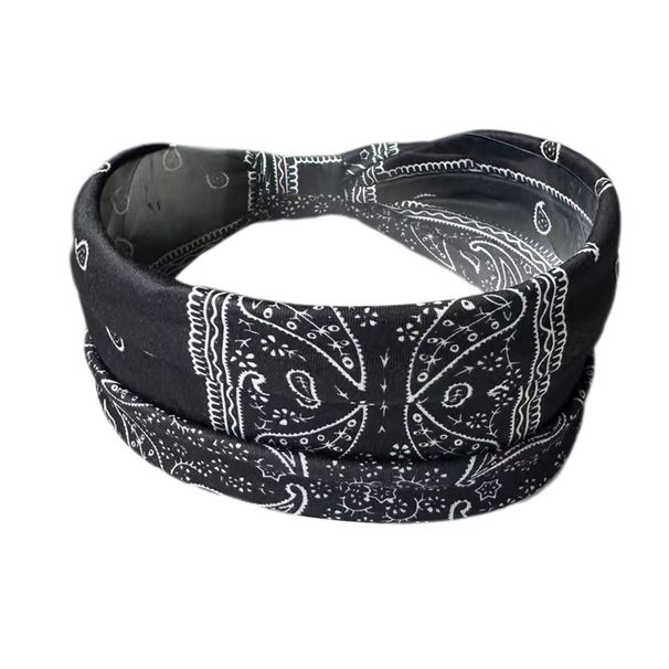 Women's Retro Colorful Cashew Headband Wide Paisley Pattern Elastic Sports Yoga Headband For Fitness And Body Building_desvips.com