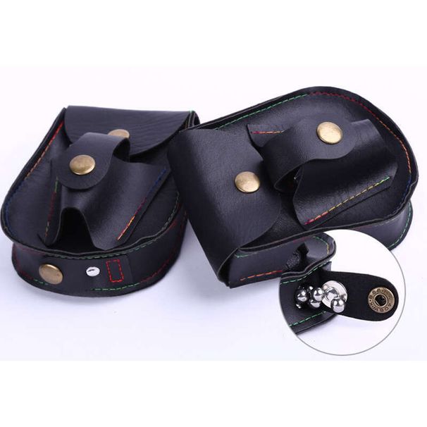 Leather Microfiber Steel Ball Foreskin Leather Material Black Slingshot Integrated Bag_desvips.com