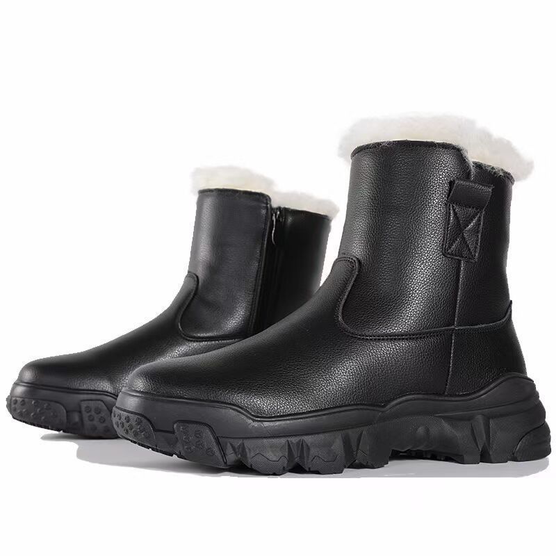 Winter Fur Integrated Martin Pure Wool Short Boots Minus 40 Degrees Snow Boots Men's Non-slip Northeast Extra Thick Cotton Shoes_desvips.com