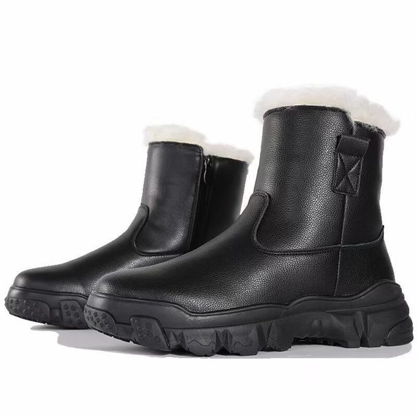 Winter Fur Integrated Martin Pure Wool Short Boots Minus 40 Degrees Snow Boots Men's Non-slip Northeast Extra Thick Cotton Shoes_desvips.com