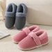 Couple Warm Bag Heel Cotton Slippers Winter Indoor Padded Bottom Home Household Non-slip Belt Heel Cotton Shoes Ladies_desvips.com