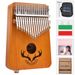 Muspor 17-Key Mahogany Electric Box EQ Thumb Piano Kalimba With Reindeer Antler Package_desvips.com