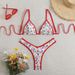 bikini Woman With Floral Split Neck Strap_desvips.com
