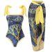 bikini Spa Resort Plus Size Vintage Print One-piece Bikini For Women_desvips.com