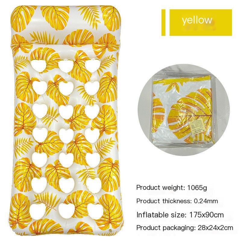 Adult Thickened Water Inflatable Leaf Heart Hole Floating Row PVC Swimming Ring Recliner Large_desvips.com