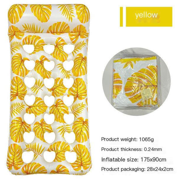 Adult Thickened Water Inflatable Leaf Heart Hole Floating Row PVC Swimming Ring Recliner Large_desvips.com