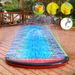 Inflatable PVC Water Slide With Sprayer Outdoor Slip Slide For Kids Adults Double Lane Splash Pool Wave Board Included_desvips.com