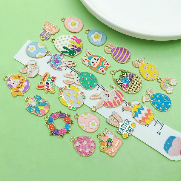30 Bunny Series Mixed Cartoon DIY Decoration Parts Easter Egg Children's Craft Accessories_desvips.com