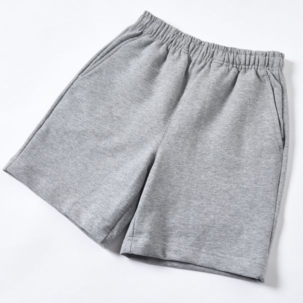 Children's Shorts, Boys' Dark Blue Knee-length Shorts Outdoor Wear, Gray Uniform For Elementary School Students, Pure_desvips.com