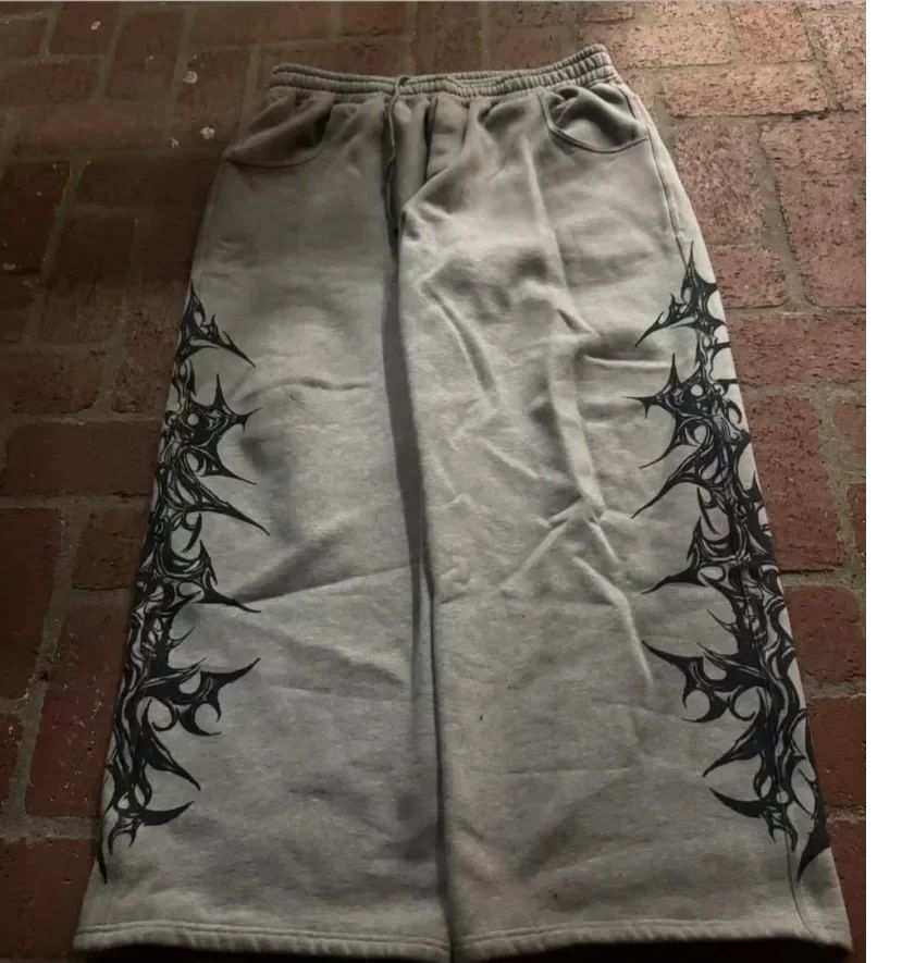 2025 New Trend Men's Wide-Leg Pants With Side Print Series Youth Casual Sweatpants_desvips.com