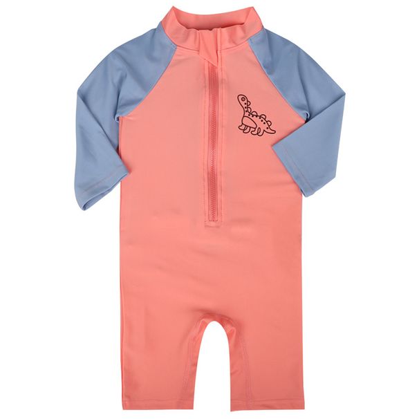 New Baby Boys Girls Long Sleeve Swimwear Dinosaur Horn Surfing Suit Toddler Sun Protection Quick-Dry Infant Swimsuit_desvips.com