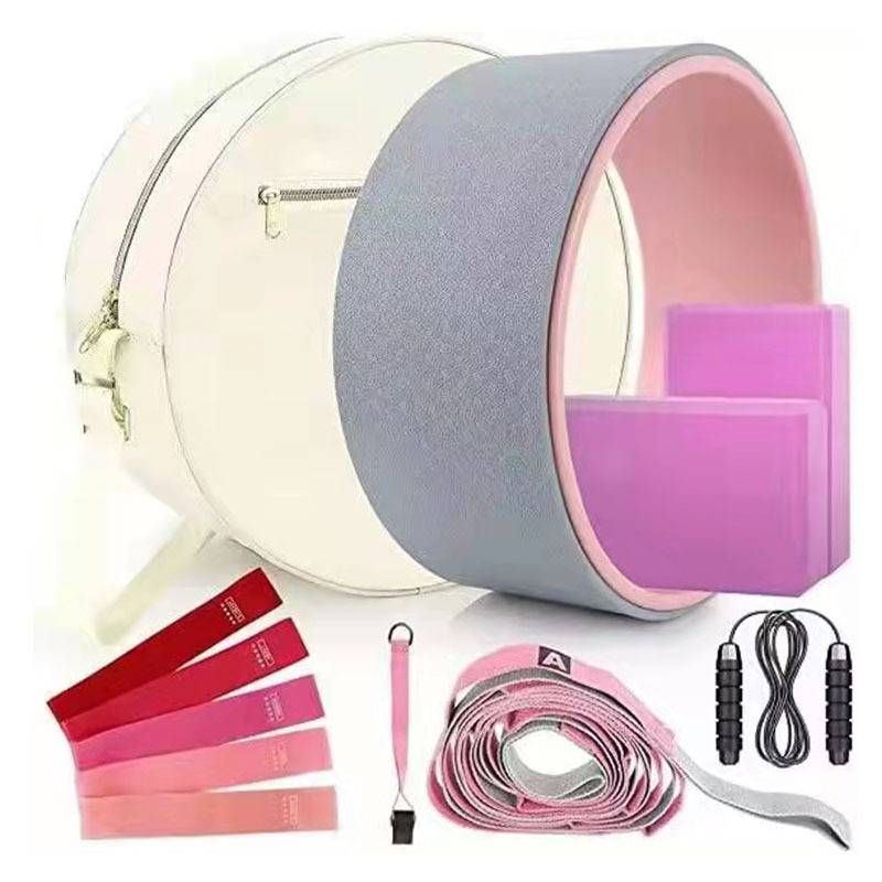 Yoga Wheel Open Back Pilates Ring Yoga Hip Pull with Door Buckle Dharma Wheel Yoga Brick Stretch Belt Set_desvips.com