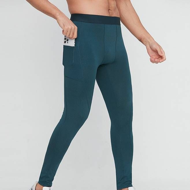 Men's Compression Running Pants - High Elasticity Quick-Dry Workout Tights For Gym, Jogging & Outdoor Sports (Black/White/Gray/Navy/Green/Burgundy)_desvips.com