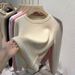 Women's Fleece-Lined Knit Sweater Winter Warm Thickened Turtleneck Pullover Casual Solid Color Top_desvips.com